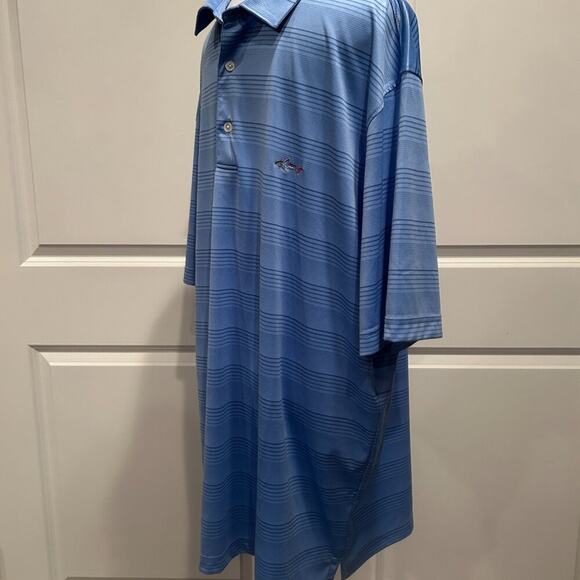 Greg Norman Play Dry Golf Shirt - Blue Stripe - XXL - Picture 3 of 4